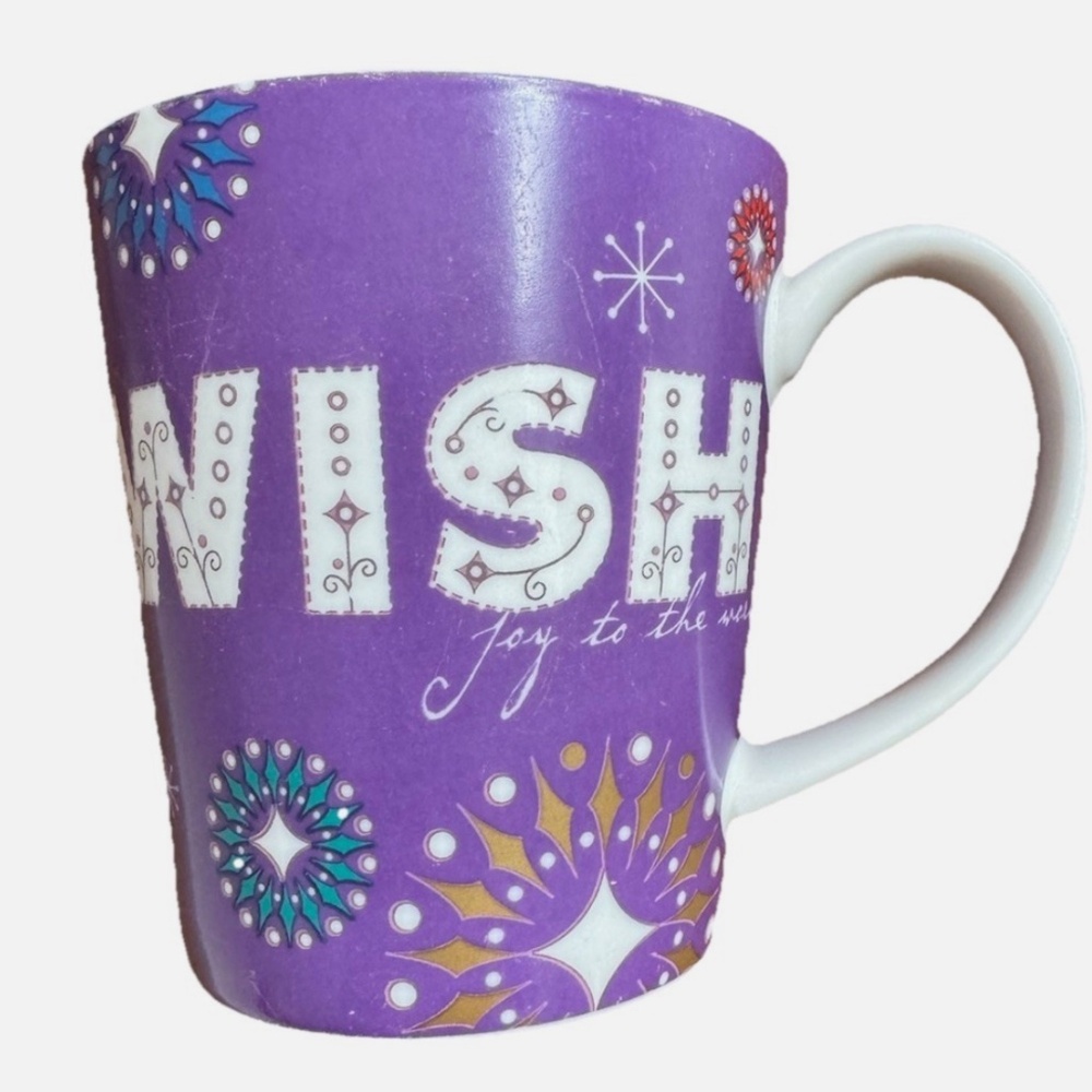 Starbucks Holiday 2006 Purple Christmas WISH Mug Cup 14 oz